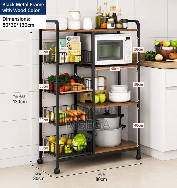 Kitchen Storage Rack 80*30*130cm - 1
