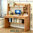 Modern Executive Study Desk with Bookshelf - 1