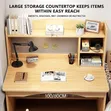 Modern Executive Study Desk with Bookshelf - 3