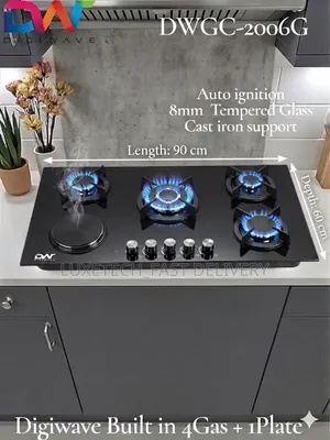 Digiwave DWGC-2006G Built-in Gas Hob with 4 Burners & 1 Electric Hotplate