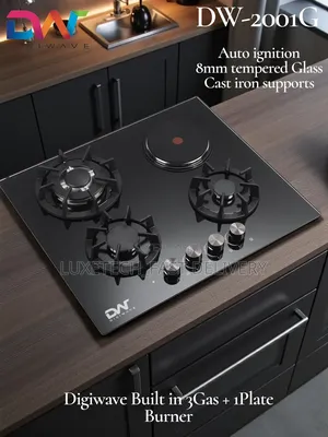 Digiwave 3 Gas Burners + 1 Electric Plate Built-in Hob