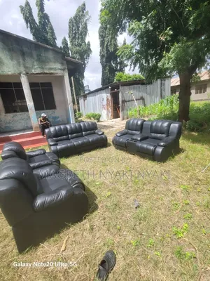 Recliner Sofa Set (3+2+1+1) - Leather, Spring, Fibers
