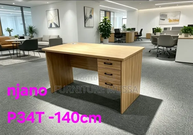 Office Table - 140cm, 3 Drawers - 1