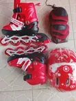 Inline Skates Set with Safety Gear - Blue - 1