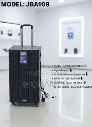 Aborder Rechargeable AC/DC Speaker with Wireless Mic Support