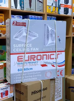 Euronic Surface Ceiling Fan 60x60cm with Remote