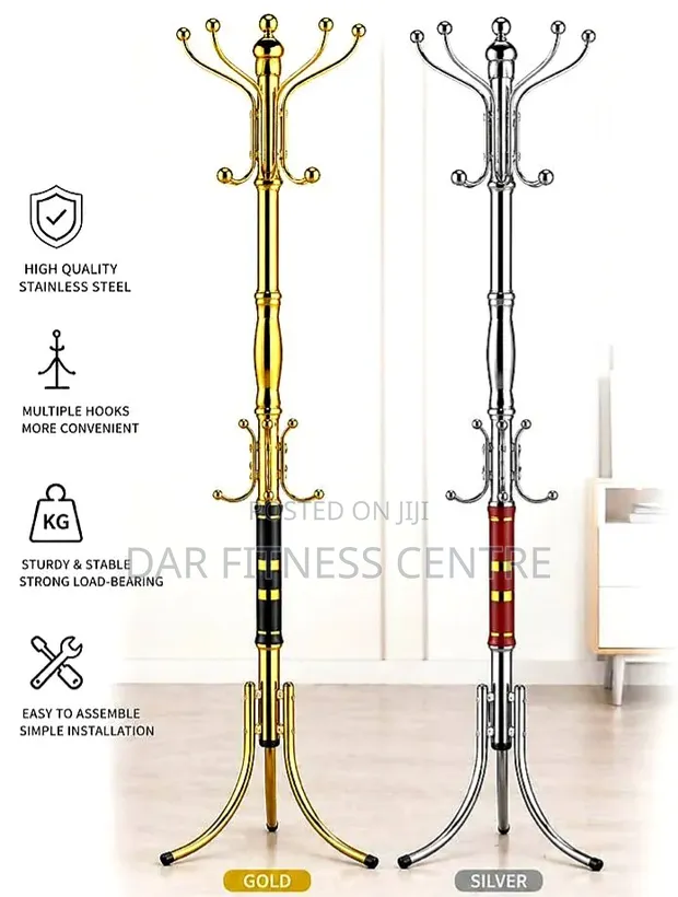 Stainless Steel Coats and Hats Rack - 1