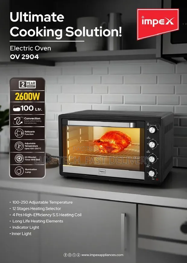 Impex 100L Electric Oven with Rotisserie - 1