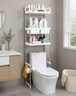 3-Tier Stainless Steel Toilet Storage Rack with Shelves - 1