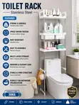 3-Tier Stainless Steel Toilet Storage Rack with Shelves - 3