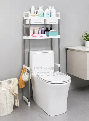 2-Tier Stainless Steel Toilet Rack with Shelves