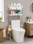 2-Tier Stainless Steel Toilet Rack with Shelves - 3