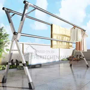 Foldable Clothes Drying Rack - Stainless Steel