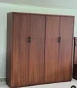 Woodstock 4-Door Wardrobe - Mvule & Mtiki Wood - 1