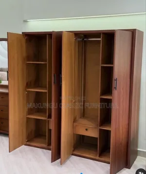 Woodstock 4-Door Wardrobe - Mvule & Mtiki Wood