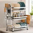 3-Tier Stainless Steel Dish Drainer - 2