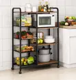 Multifunctional Kitchen Storage Rack with Fruit Basket - 2