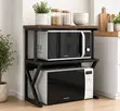 2-Tier Wood and Metal Microwave Rack - 1