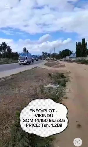 3.5 Acres Commercial Land for Sale at Vikindu, Along Main Road