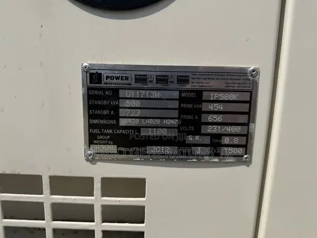 Ipower Generator 500kVA Perkins Soundproof - 1