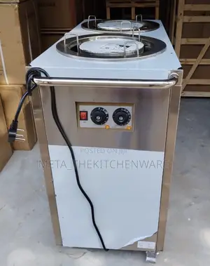 Commercial Double Head Plate Warmer Cart