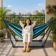 Hammock ya Chuma Inayokunjwa na Stand Mbili (400lbs) - 2