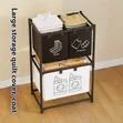 Foldable Laundry Sorter Rack with Wheels - 2