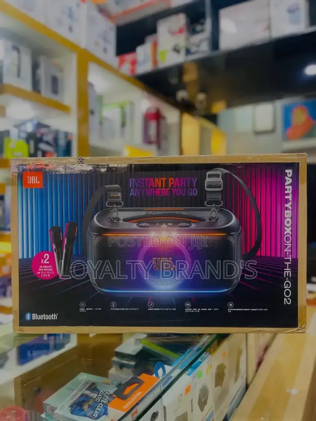 JBL PartyBox On-The-Go Portable Speaker with Wireless Mic - 1