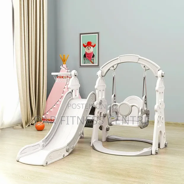 Castle Multi-Activity Kids Slide with Swing - 1