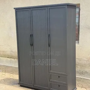 Black 3-Door Wardrobe