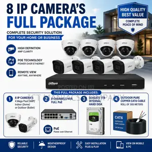 8 IP Cameras Full Package - 4MP Dahua