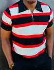 Sacai Stripped Zip-Up Knit Polo Shirt Collection - 2