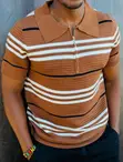 Sacai Stripped Zip-Up Knit Polo Shirt Collection - 3