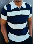 Sacai Stripped Zip-Up Knit Polo Shirt Collection - 5