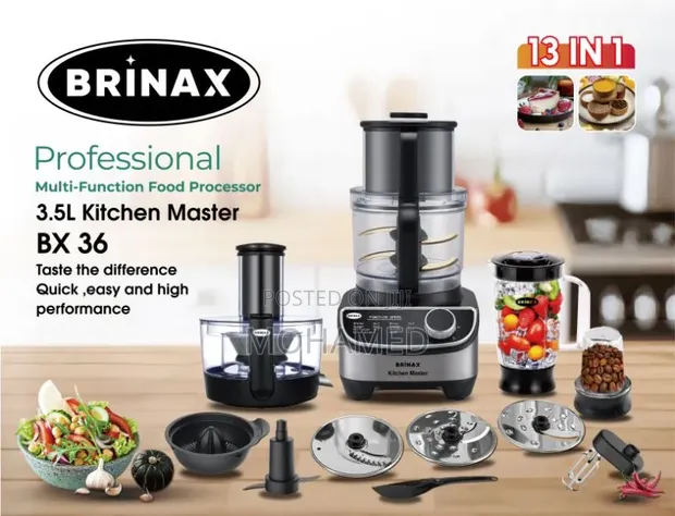 Brinax Kitchen Master Big BX 36 (13-in-1) Food Processor - 1