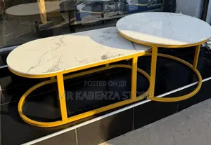 Modern Gold Marble Coffee Table Set