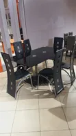 Dining Table with 6 Leather Chairs - 1