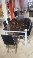 Brand New Glass Top Dining Table with 6 Metal Frame Chairs - 3