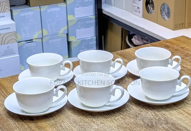 Royalty White Cup and Saucer Set (6pcs) - 1