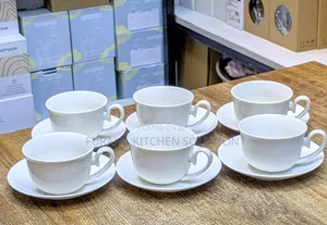 Royalty White Cup and Saucer Set (6pcs)