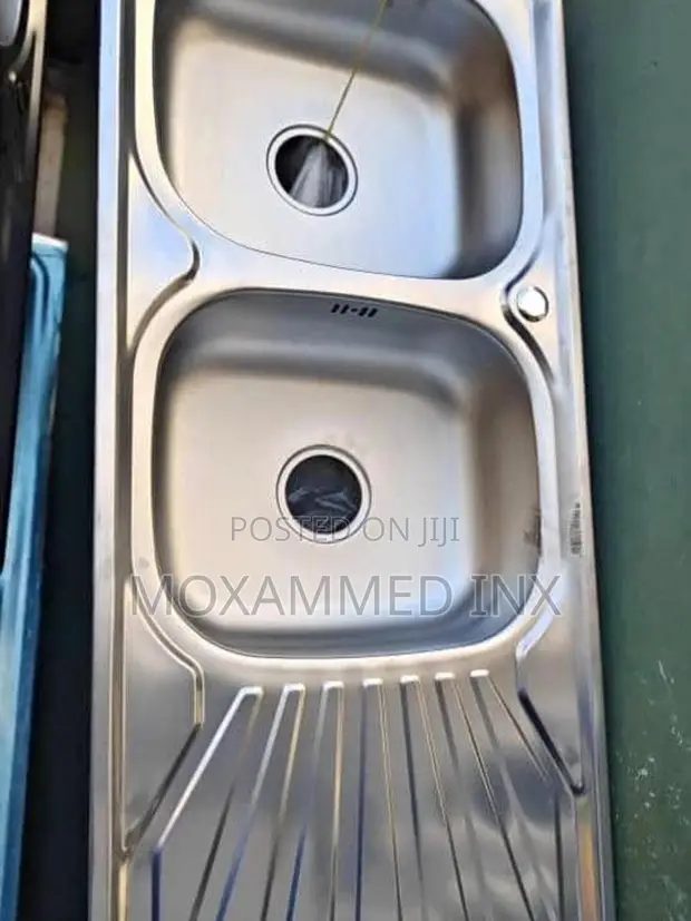 Stainless Steel Kitchen Sink - Double Bowl, Single Drainer - 1