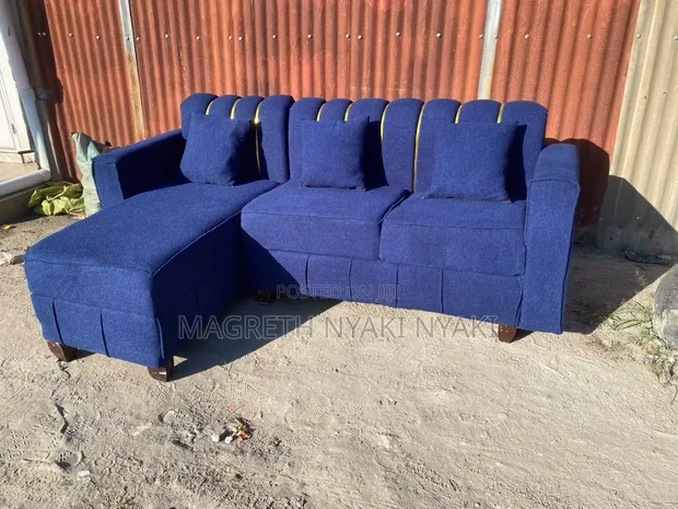 L Shape Sofa - Used, Blue - 1