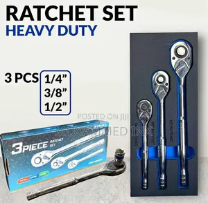 Ryrura 3-Piece Heavy-Duty Ratchet Set (1/4", 3/8", 1/2")