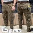 Khaki Cargo Pants Zenye Mifuko Mbalimbali - 1