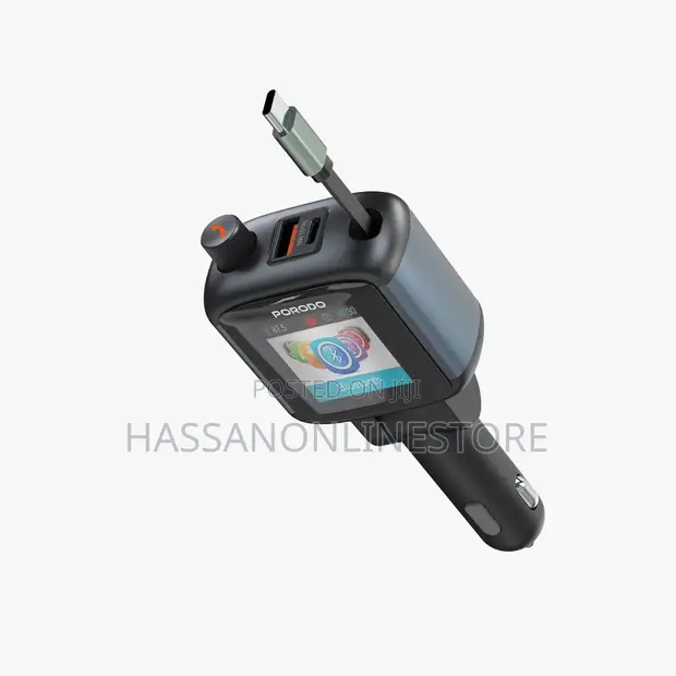 Porodo Voltrush Multi-Port USB Car Charger with TFT Display - 1