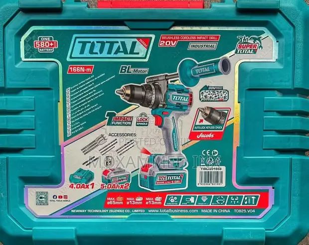 Total 20V Brushless Cordless Impact Drill Kit - 1