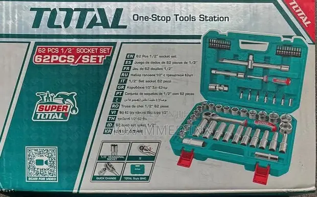 Total Tools 62-Piece 1/2" Socket Set (THT121602) - 1