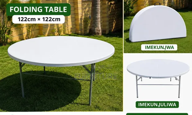 Meza ya Kukunjua na Kukunja - Mduara 120cm - 1