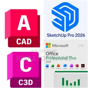 AutoCAD 2026 + Civil 3D + SketchUp Pro + MS Office Pro