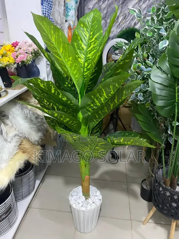 Artificial Green Plant - 130cm Full Set with Pot - 1